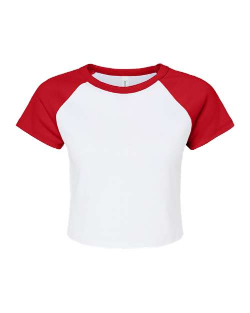 Women's Micro Rib Raglan Baby Tee - Front - B16006104