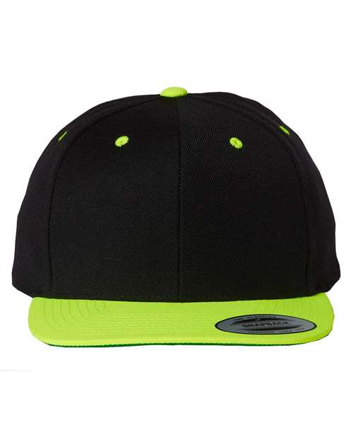 Premium Flat Bill Snapback Cap - Front - B76095160