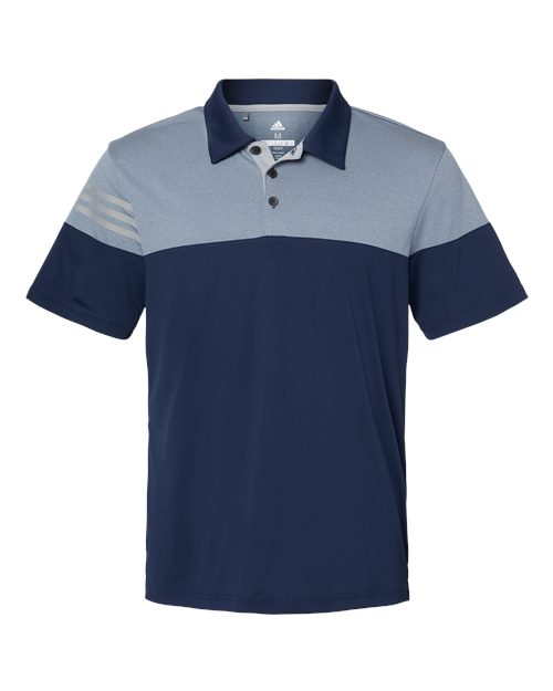Heathered 3-Stripes Colorblocked Polo - Front - B18353654