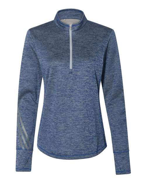 Women's Brushed Terry Heathered Quarter-Zip Pullover - Front - B12153753