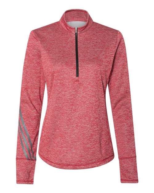 Women's Brushed Terry Heathered Quarter-Zip Pullover - Front - B12153705