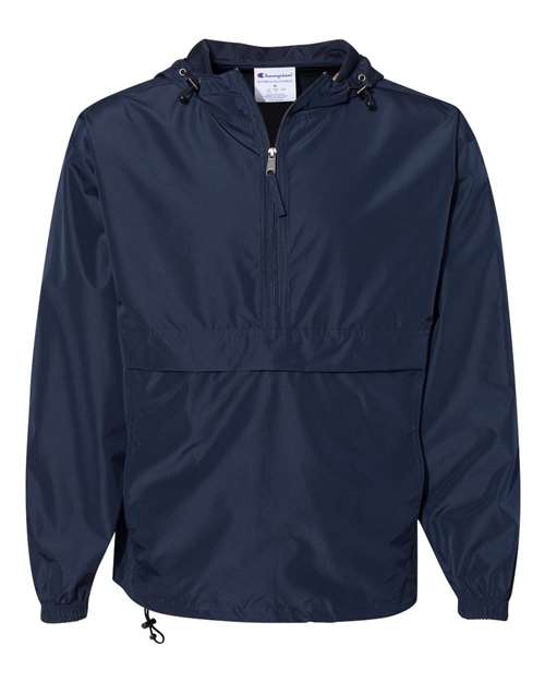 Hooded Packable Quarter-Zip Jacket - Front - B63284656