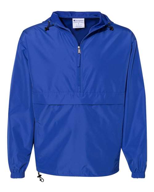 Hooded Packable Quarter-Zip Jacket - Front - B63284755