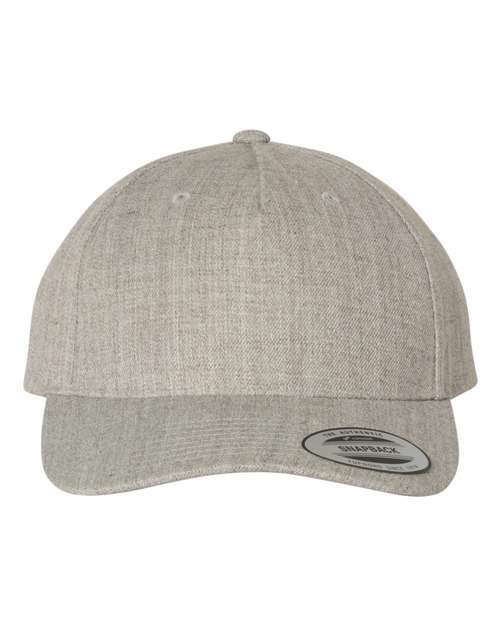 Premium Five-Panel Curved Visor Snapback Cap - Front - B07295580