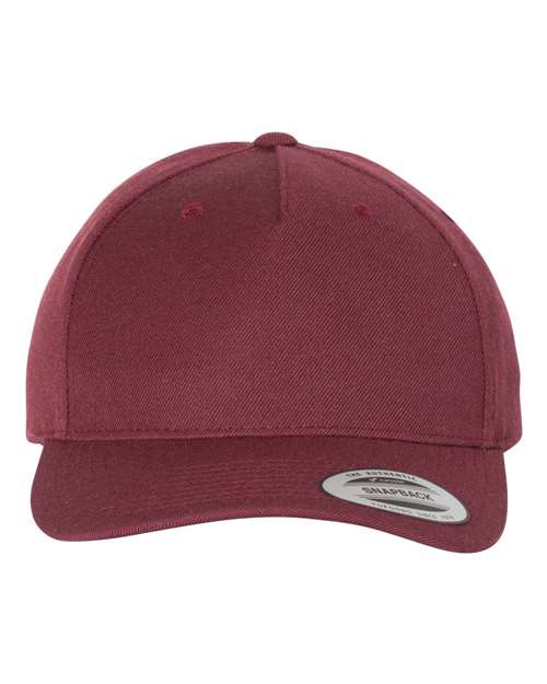 Premium Five-Panel Curved Visor Snapback Cap - Front - B07295530