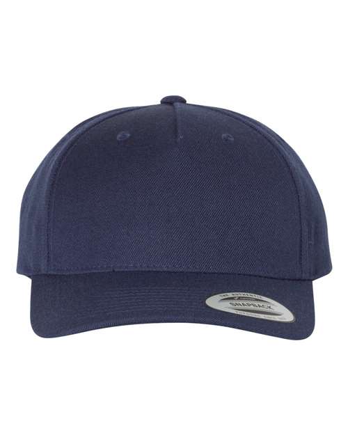 Premium Five-Panel Curved Visor Snapback Cap - Front - B07295650