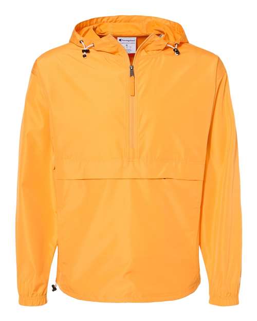 Hooded Packable Quarter-Zip Jacket - Front - B63284128