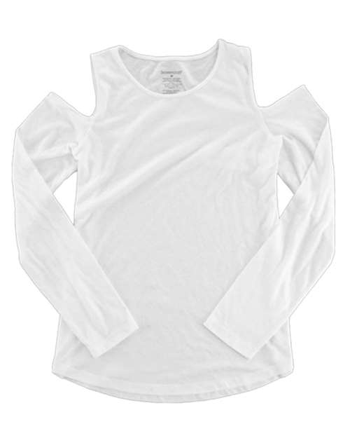 Women's Cold Shoulder Long Sleeve T-Shirt - Front - B11903002
