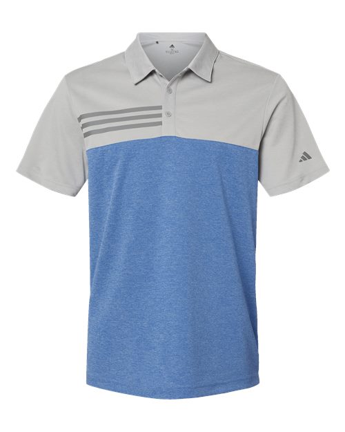 Heathered Colorblocked 3-Stripes Polo - Front - B03753108