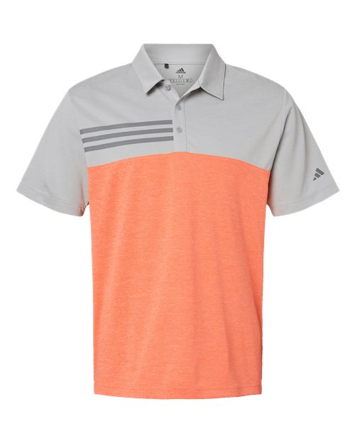 Heathered Colorblocked 3-Stripes Polo - Front - B03753116