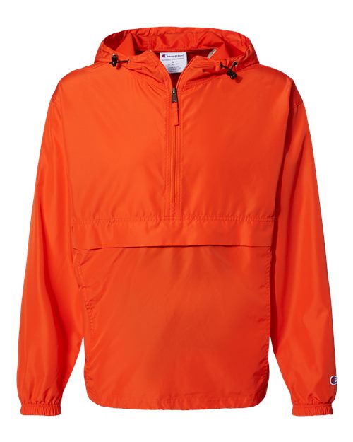 Hooded Packable Quarter-Zip Jacket - Front - B63284665