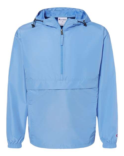 Hooded Packable Quarter-Zip Jacket - Front - B63284254