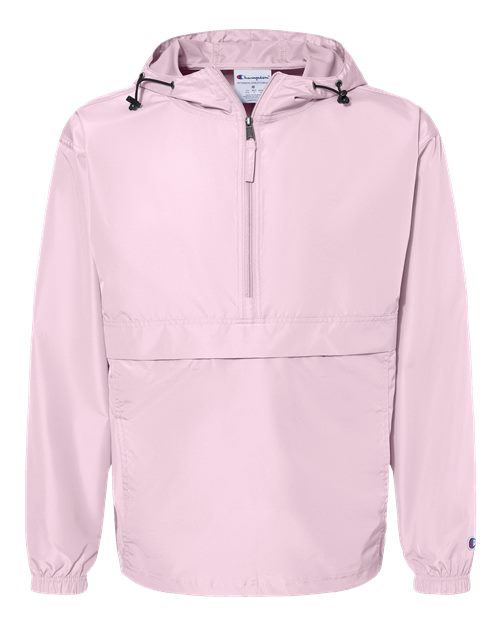 Hooded Packable Quarter-Zip Jacket - Front - B63284307