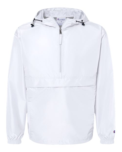 Hooded Packable Quarter-Zip Jacket - Front - B63284003