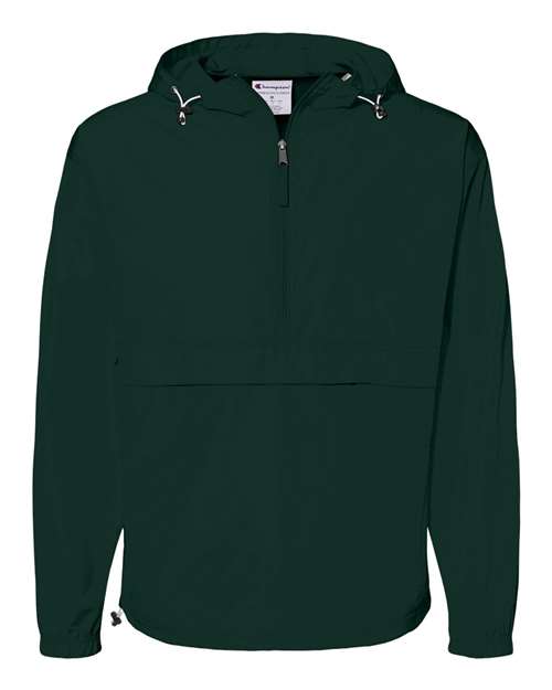 Hooded Packable Quarter-Zip Jacket - Front - B63284198