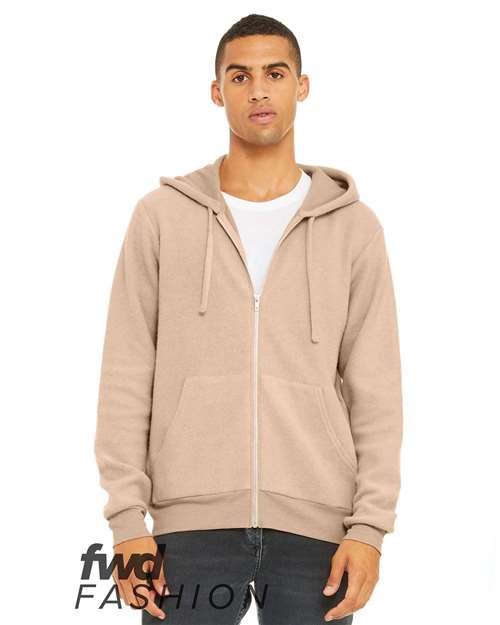 FWD Fashion Sueded Fleece Full-Zip Hoodie - Front - B02306245