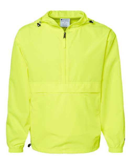 Hooded Packable Quarter-Zip Jacket - Front - B63284166