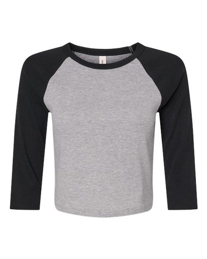 Women's Micro Rib 3/4 Raglan Sleeve Baby Tee - Front - B15906595