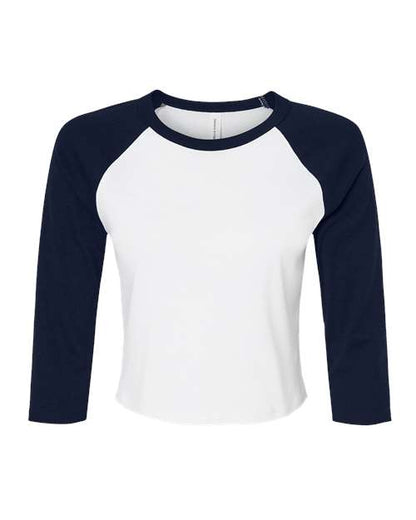 Women's Micro Rib 3/4 Raglan Sleeve Baby Tee - Front - B15906504