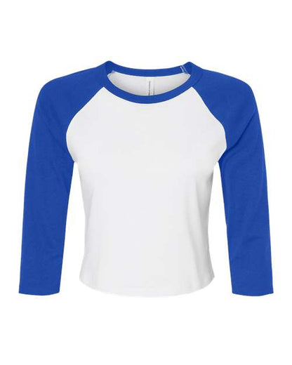 Women's Micro Rib 3/4 Raglan Sleeve Baby Tee - Front - B15906116