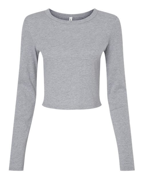 Women's Micro Rib Long Sleeve Baby Tee - Front - B16106582