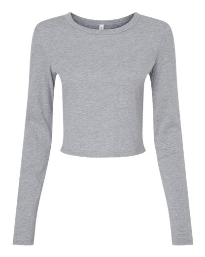Women's Micro Rib Long Sleeve Baby Tee - Front - B16106584