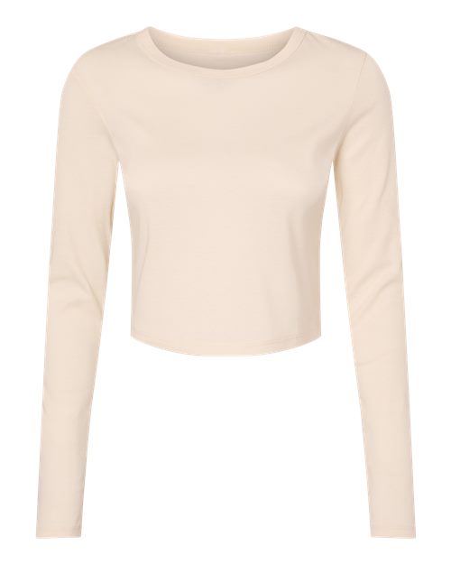Women's Micro Rib Long Sleeve Baby Tee - Front - B16106246