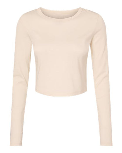 Women's Micro Rib Long Sleeve Baby Tee - Front - B16106242
