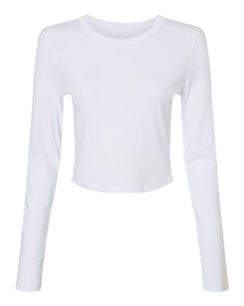 Women's Micro Rib Long Sleeve Baby Tee - Front - B16106014