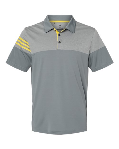 Heathered 3-Stripes Colorblocked Polo - Front - B18353587