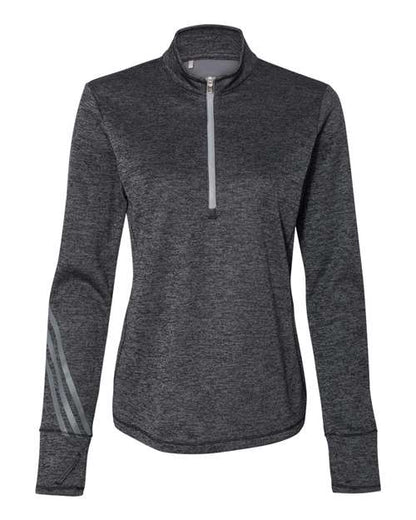Women's Brushed Terry Heathered Quarter-Zip Pullover - Front - B12153506