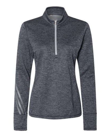 Women's Brushed Terry Heathered Quarter-Zip Pullover - Front - B12153653