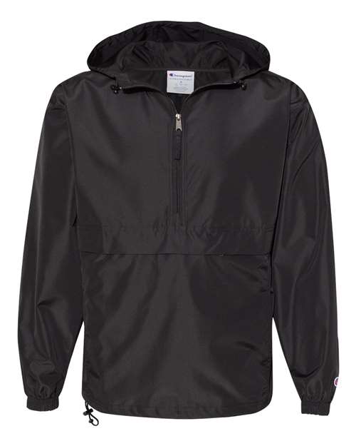 Hooded Packable Quarter-Zip Jacket - Front - B63284503