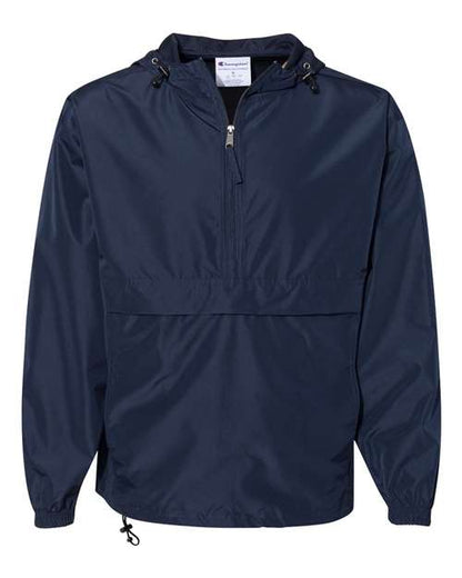 Hooded Packable Quarter-Zip Jacket - Front - B63284654