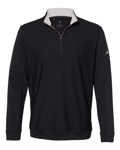 Performance Textured Quarter-Zip Pullover - Front - B01353503