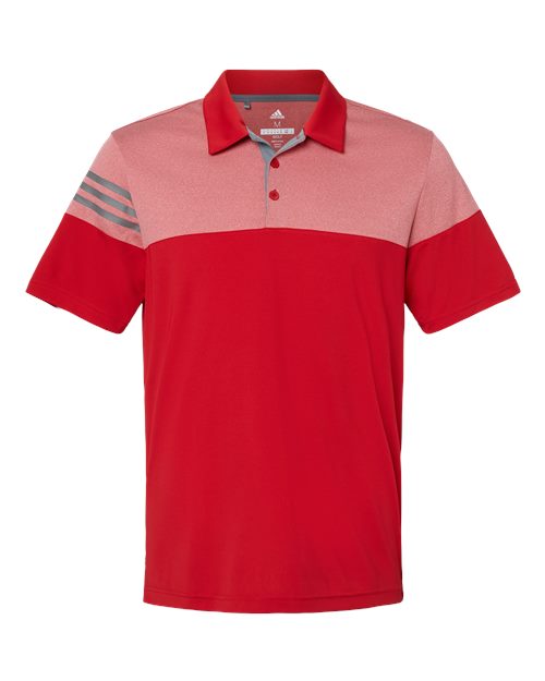 Heathered 3-Stripes Colorblocked Polo - Front - B18353707