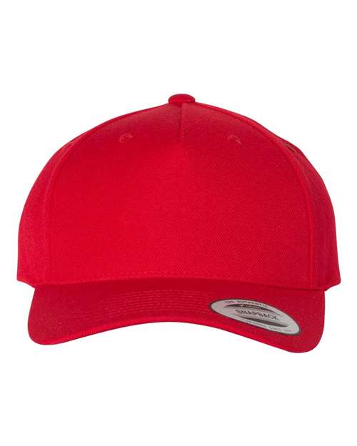 Premium Five-Panel Curved Visor Snapback Cap - Front - B07295700