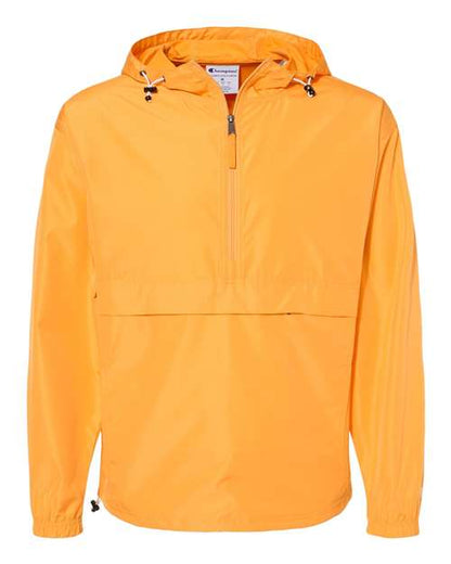 Hooded Packable Quarter-Zip Jacket - Front - B63284125