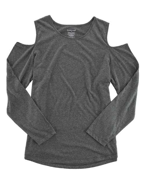 Women's Cold Shoulder Long Sleeve T-Shirt - Front - B11903592