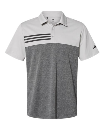Heathered Colorblocked 3-Stripes Polo - Front - B03753504