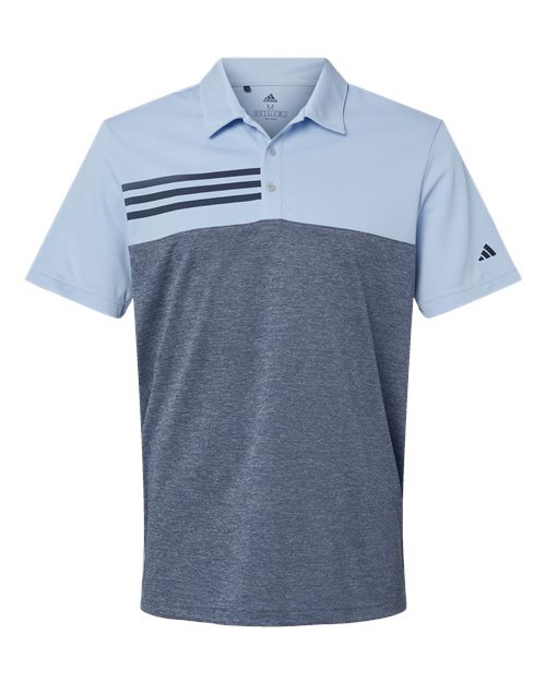 Heathered Colorblocked 3-Stripes Polo - Front - B03753253
