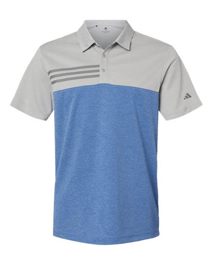 Heathered Colorblocked 3-Stripes Polo - Front - B03753105