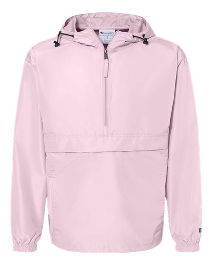 Hooded Packable Quarter-Zip Jacket - Front - B63284306