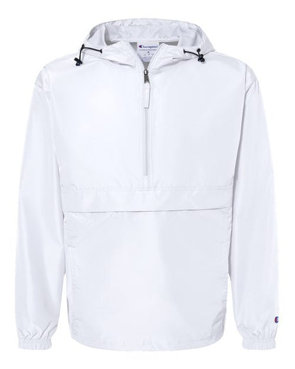 Hooded Packable Quarter-Zip Jacket - Front - B63284008