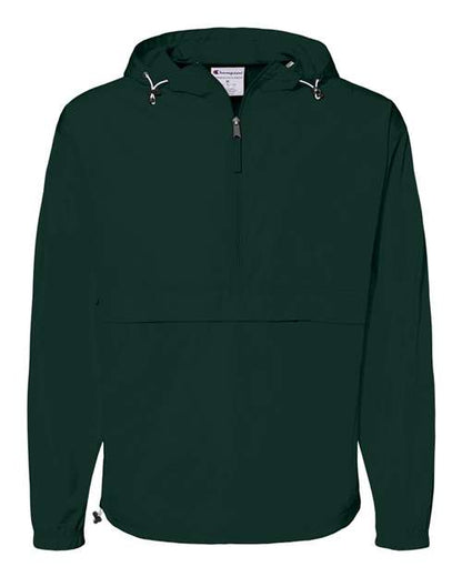 Hooded Packable Quarter-Zip Jacket - Front - B63284198