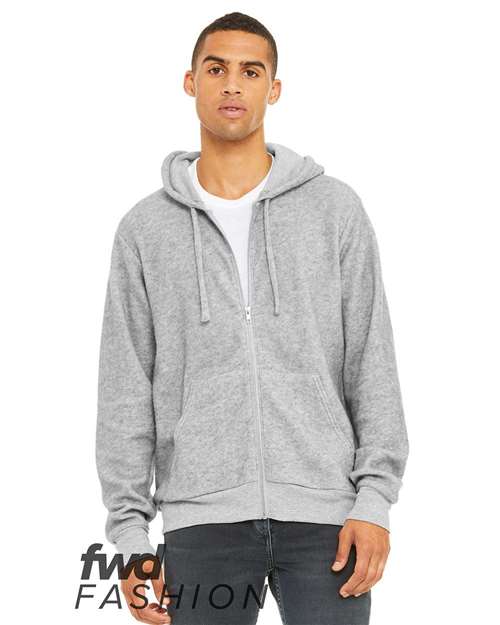 FWD Fashion Sueded Fleece Full-Zip Hoodie - Front - B02306582