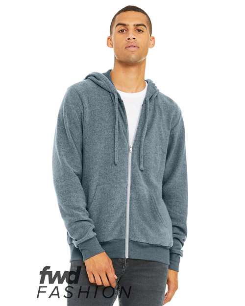 FWD Fashion Sueded Fleece Full-Zip Hoodie - Front - B02306635