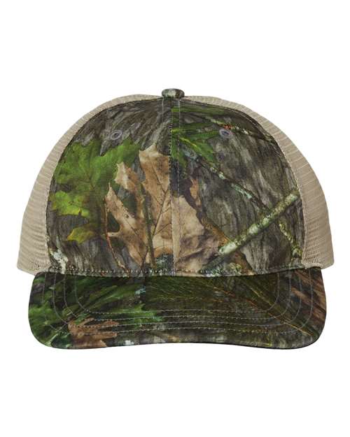 Garment Washed Printed Trucker Cap - Front - B49295250