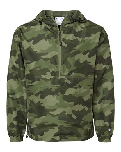 Hooded Packable Quarter-Zip Jacket - Front - B63284647